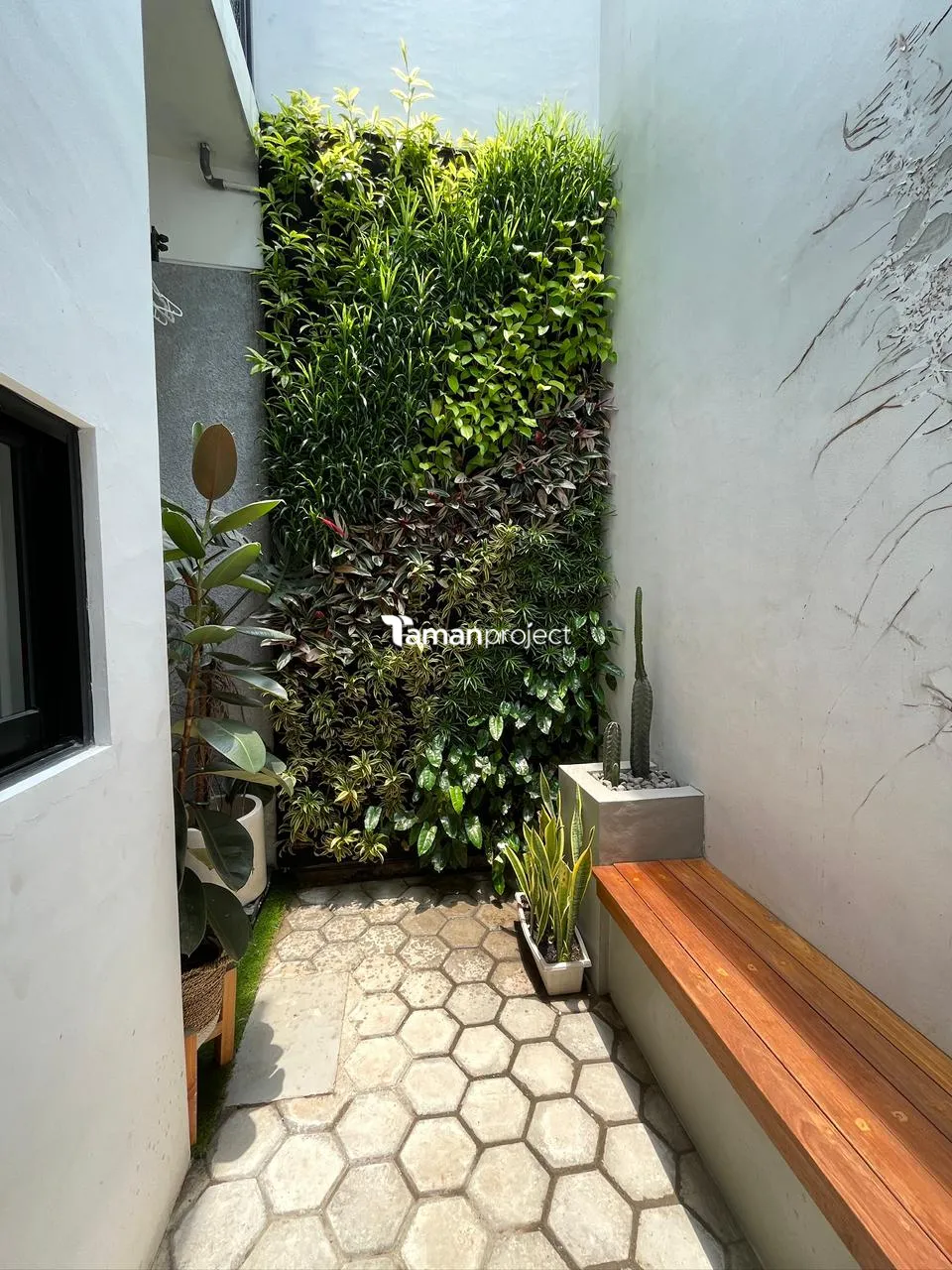 taman vertikal, taman bangku